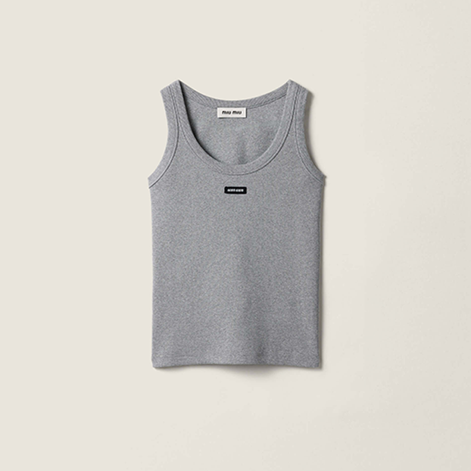 miu miu ribbed knit tank top